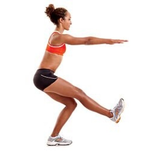 Single-Leg Extended Arm Squats